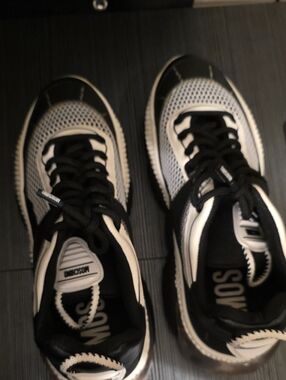 Men's Black and White Athletic Sneakers - Unbranded